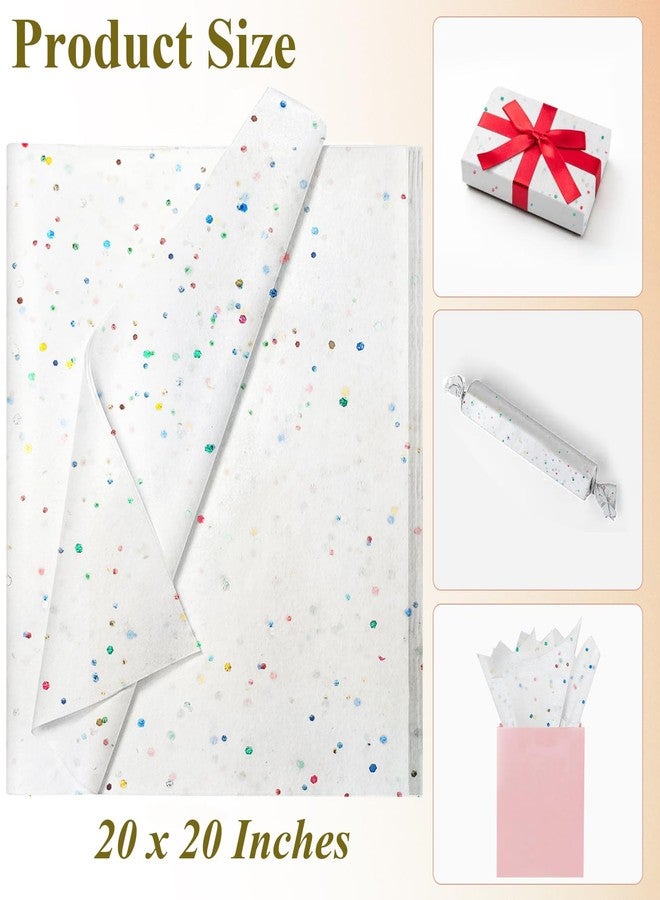 Ueerdand White Glitter Tissue Paper for Gift Bags 36 Sheets 20 x 20 Inch - Recyclable Wrapping Paper for Weddings, Birthdays, Party & Festival Decorations DIY Craft Supplies - Image 2